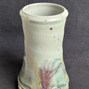 3 Footed Studio Pottery Kitchen Utensil Vase Hand Thrown Vase 7"